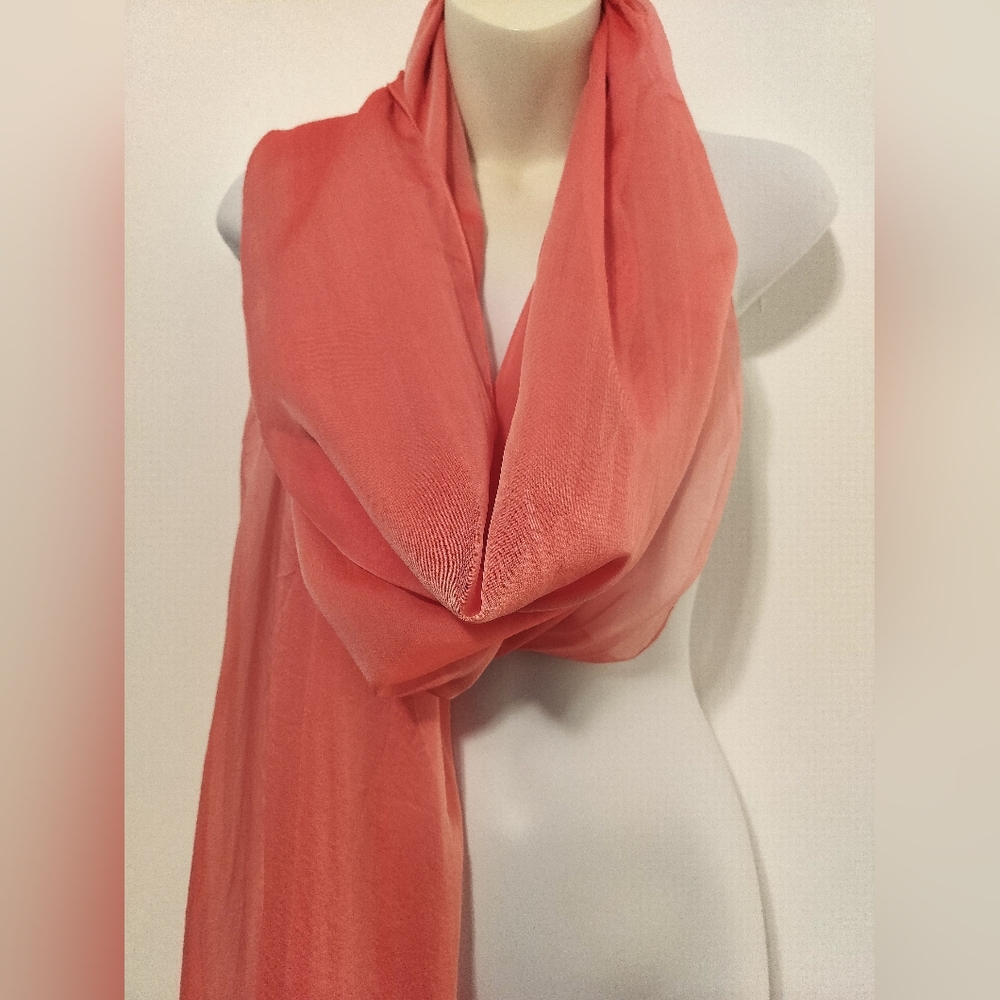 NWT Carmen Marc Valvo Vibrant Cantaloupe Scarf